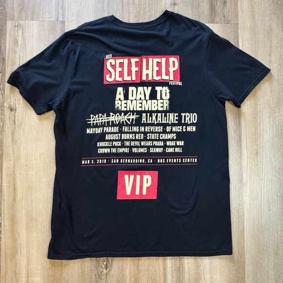 A Day To Remember 2018 VIP Self Help Festival Black Shirt Size L ADTR Papa Roach - Picture 4 of 5